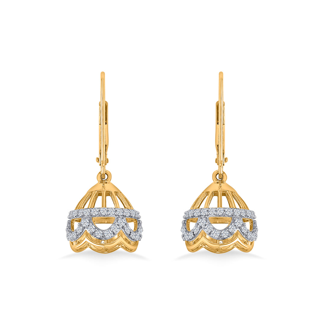Opulent Gold & Diamond Jhumka Earring For Women