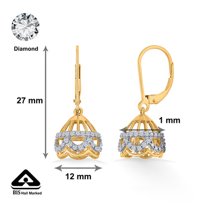 Opulent Gold & Diamond Jhumka Earring For Women