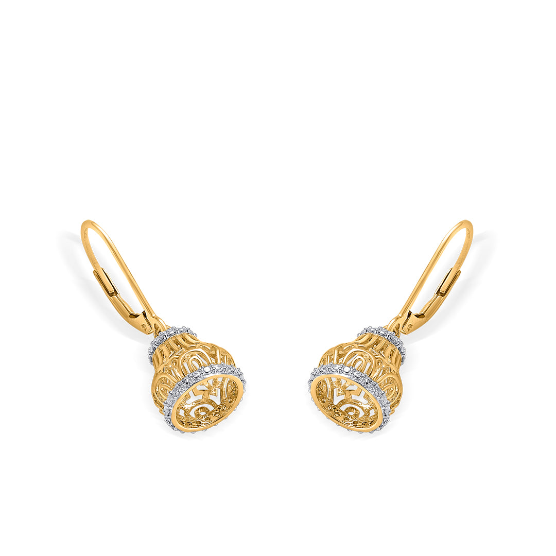 glimmer bell  gold & diamond jhumka earring