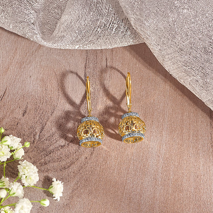 Whirl Bloom  Gold & Diamond Jhumka Earring