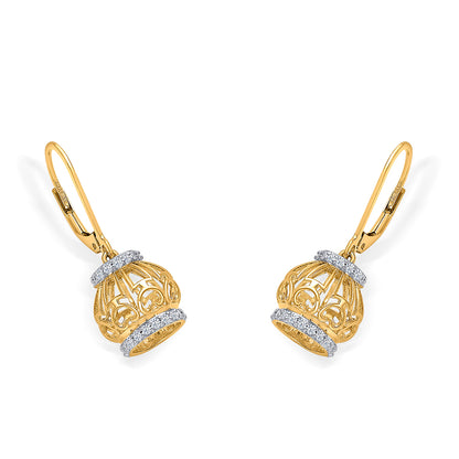 Whirl Bloom  Gold & Diamond Jhumka Earring