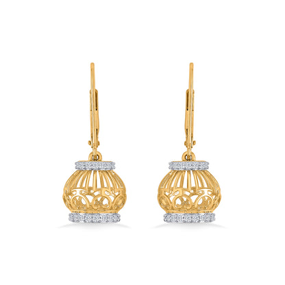 Whirl Bloom Gold & Diamond Jhumka Earring