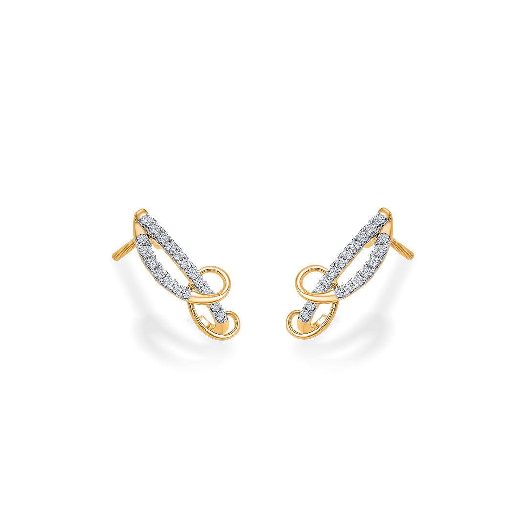 charm gold & diamond hoops & huggies earring for women