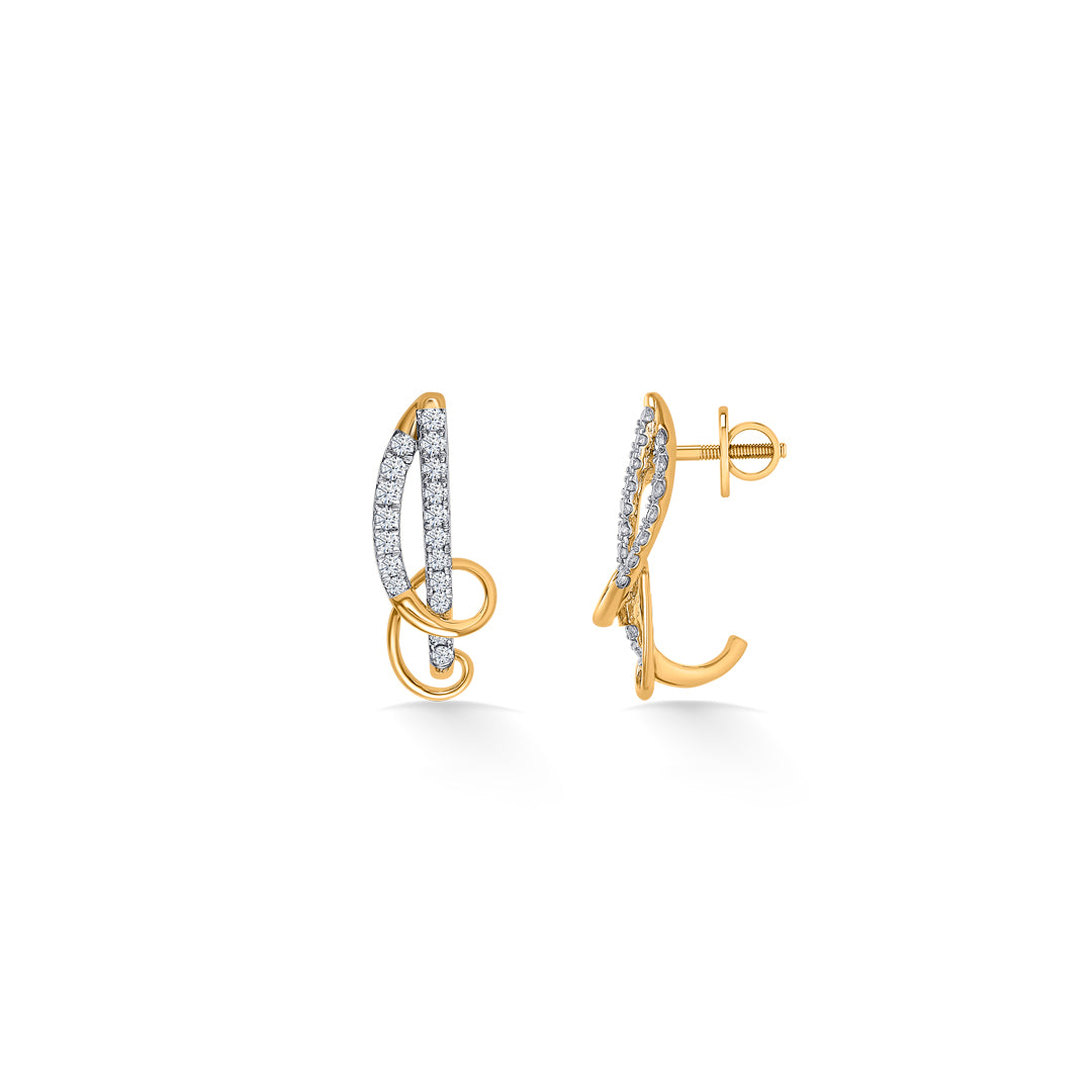 charm gold & diamond hoops & huggies earring for women