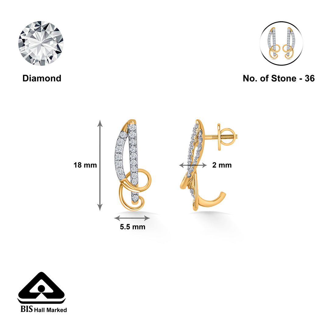 charm gold & diamond hoops & huggies earring for women