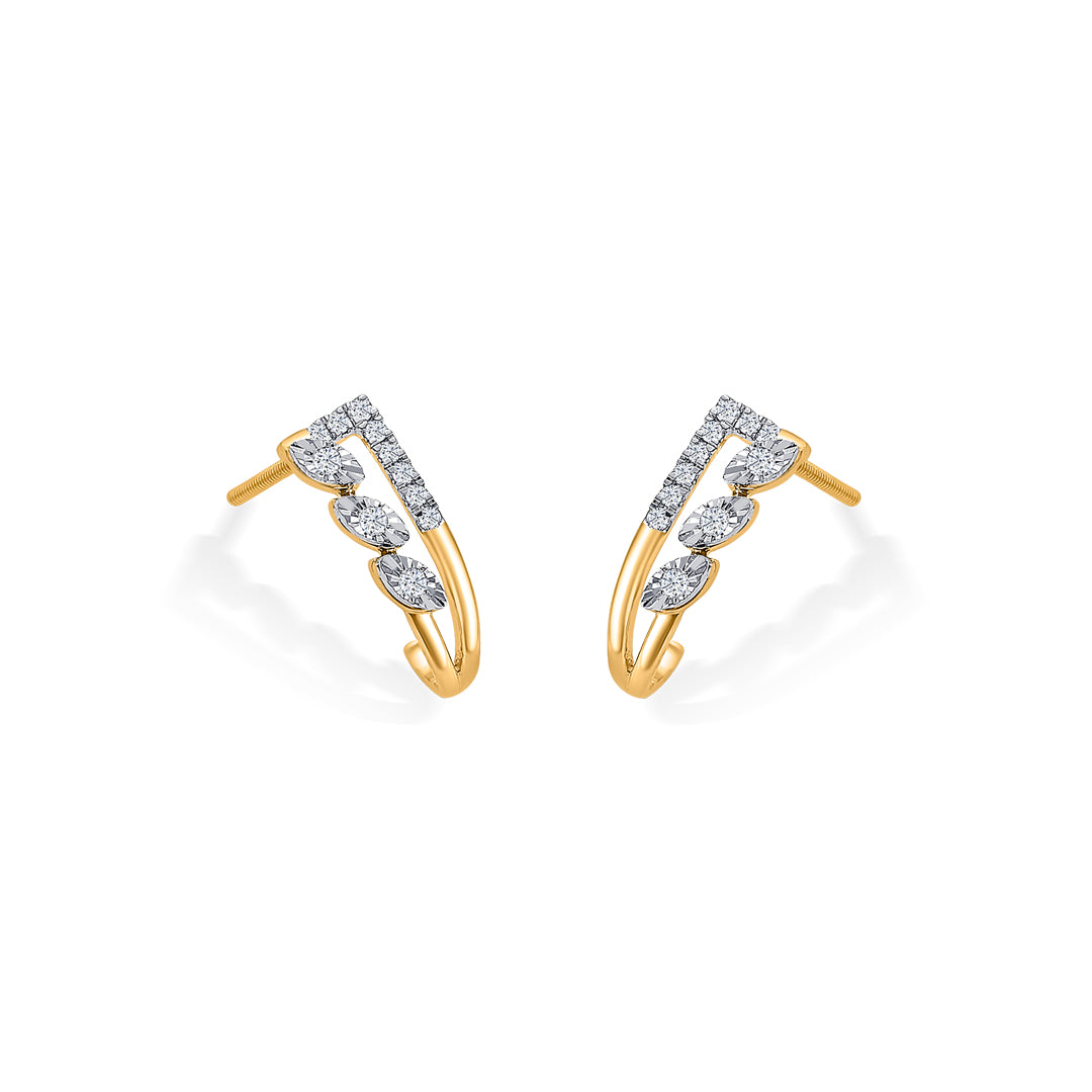 lux gold & diamond hoops & huggies earring for women
