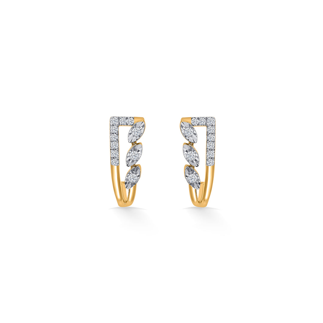 Lux Gold & Diamond Hoops & Huggies Earring For Women