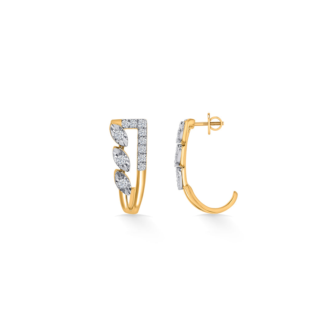 lux gold & diamond hoops & huggies earring for women