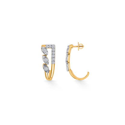 Lux Gold & Diamond Hoops & Huggies Earring For Women