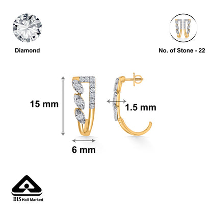 Lux Gold & Diamond Hoops & Huggies Earring For Women
