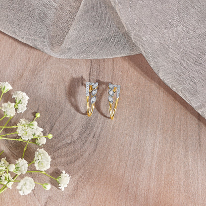 Lux Gold & Diamond Hoops & Huggies Earring For Women