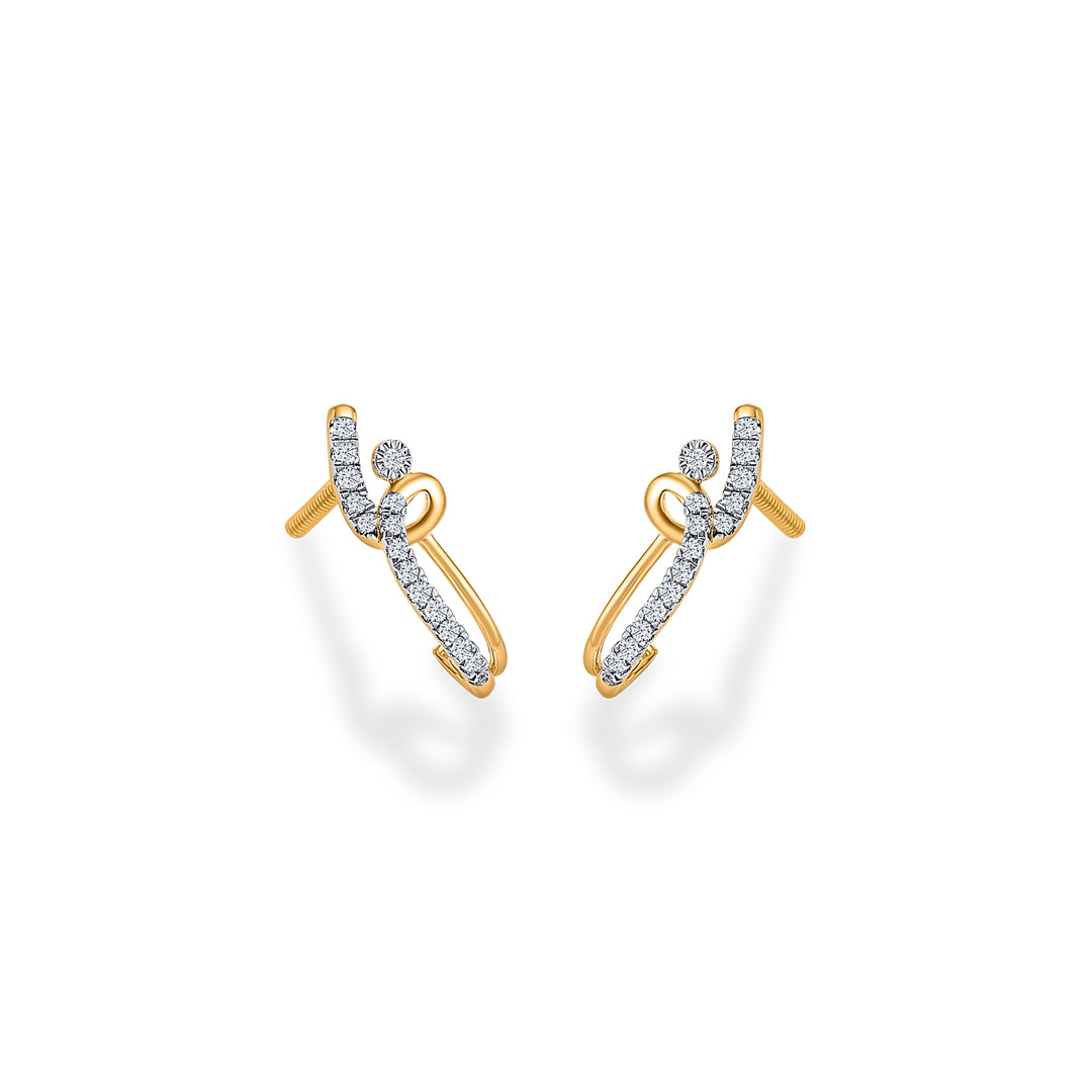 zephyra arc gold & diamond hoops & huggies earring