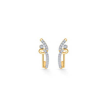 Zephyra Arc Gold & Diamond Hoops & Huggies Earring