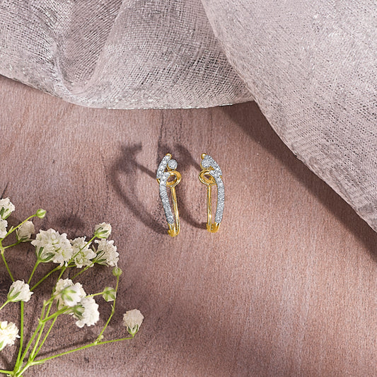 Zephyra Arc Gold & Diamond Hoops & Huggies Earring