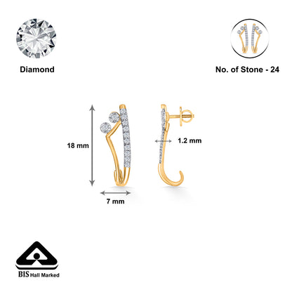 Serene Sweep Gold & Diamond Hoops & Huggies Earring