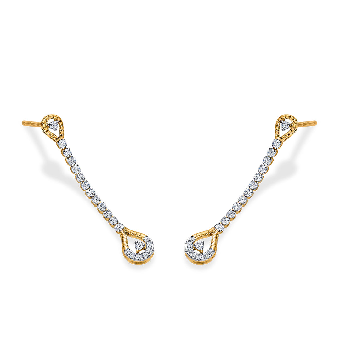 dewline drops gold & diamond drops & dangler earring