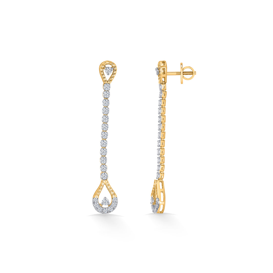 dewline drops gold & diamond drops & dangler earring