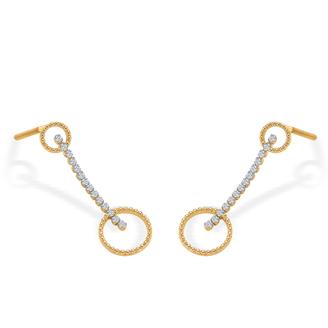 opal gold & diamond drops & dangler earring for women