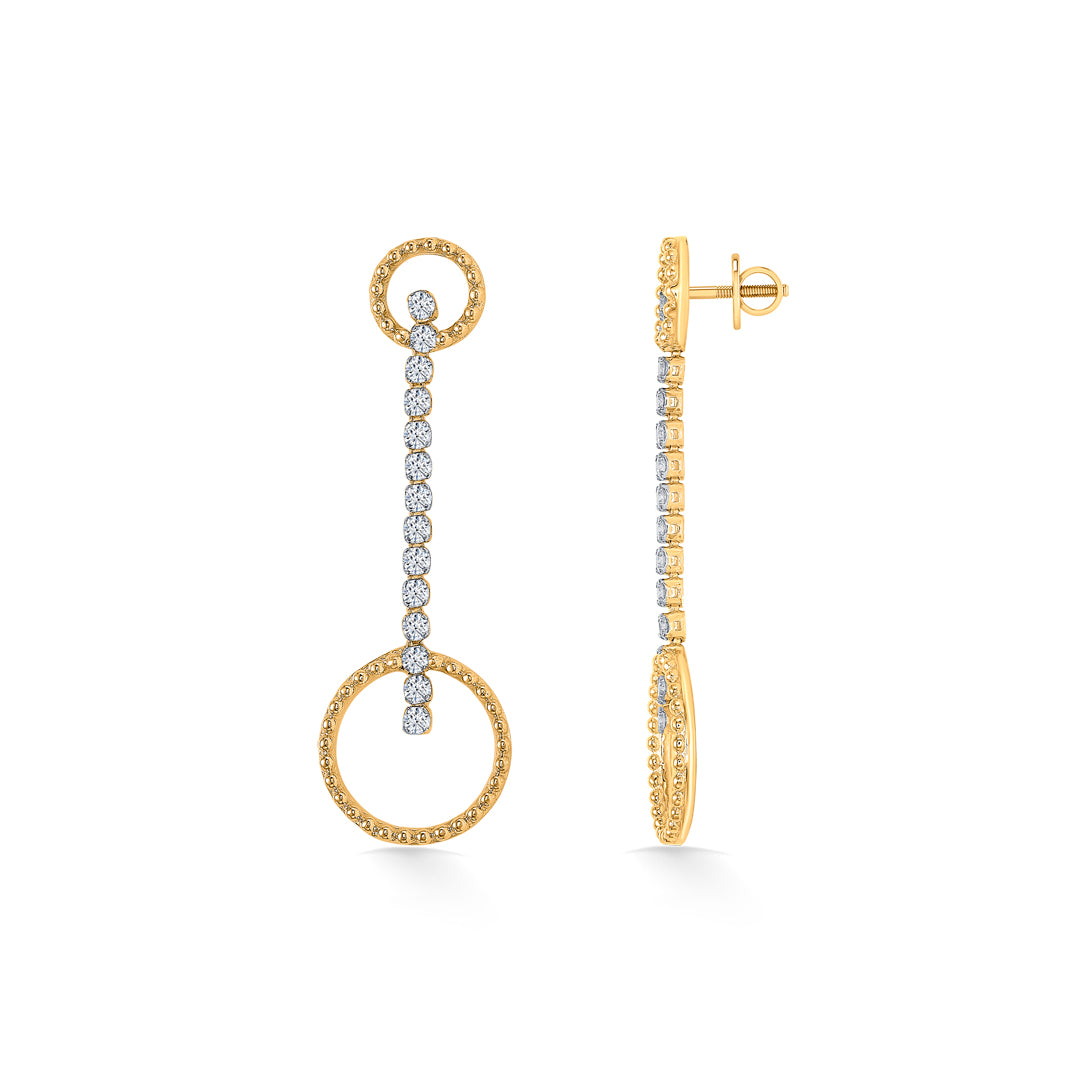 opal gold & diamond drops & dangler earring for women