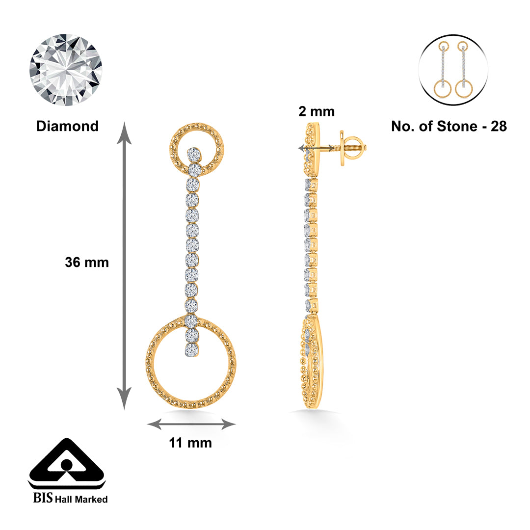 opal gold & diamond drops & dangler earring for women