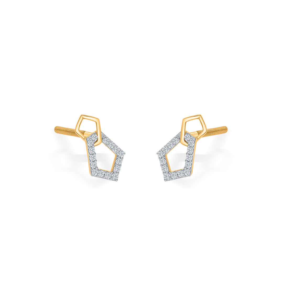 gleam gold & diamond stud earring for women
