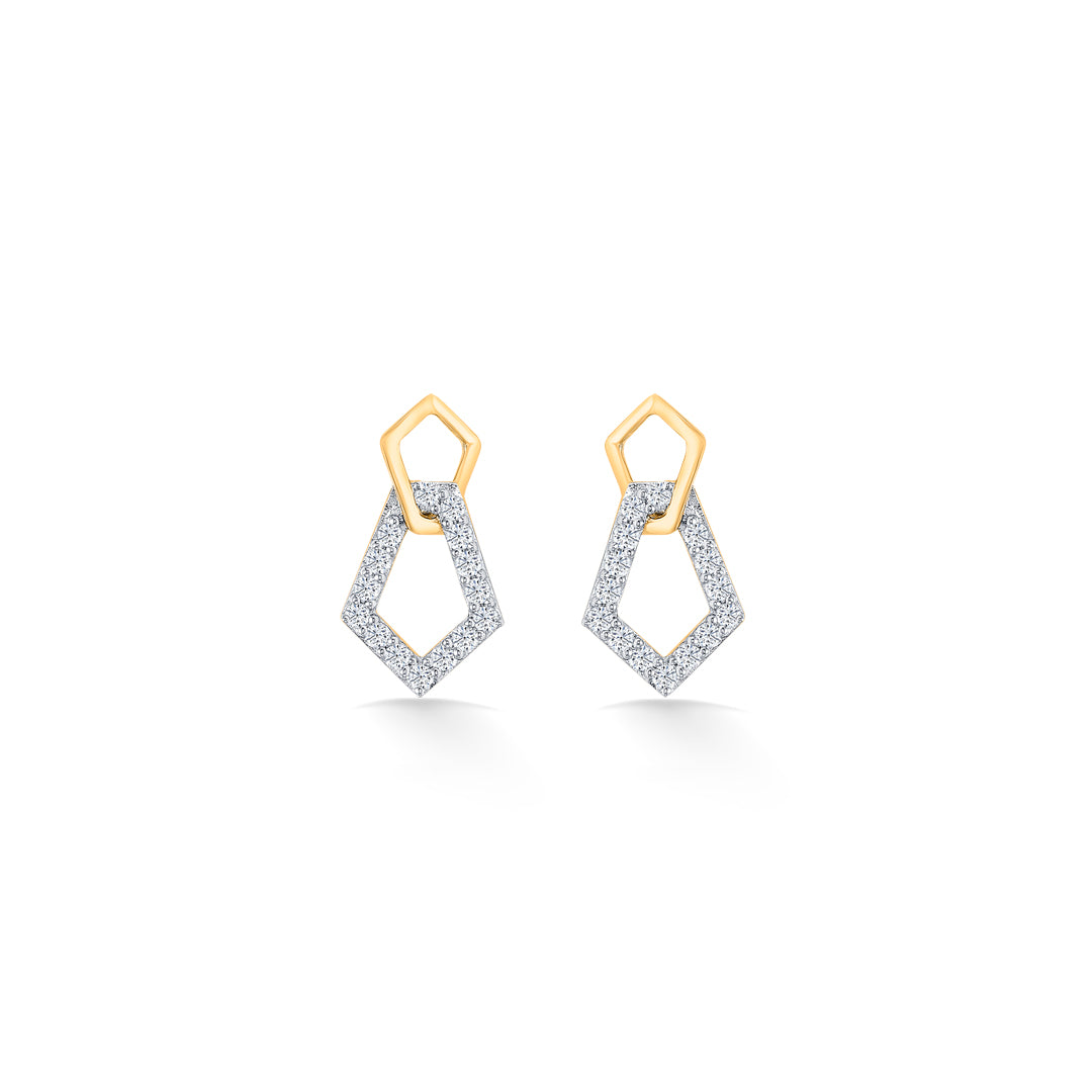 Gleam Gold & Diamond Stud Earring For Women
