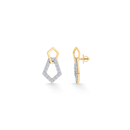 Gleam Gold & Diamond Stud Earring For Women