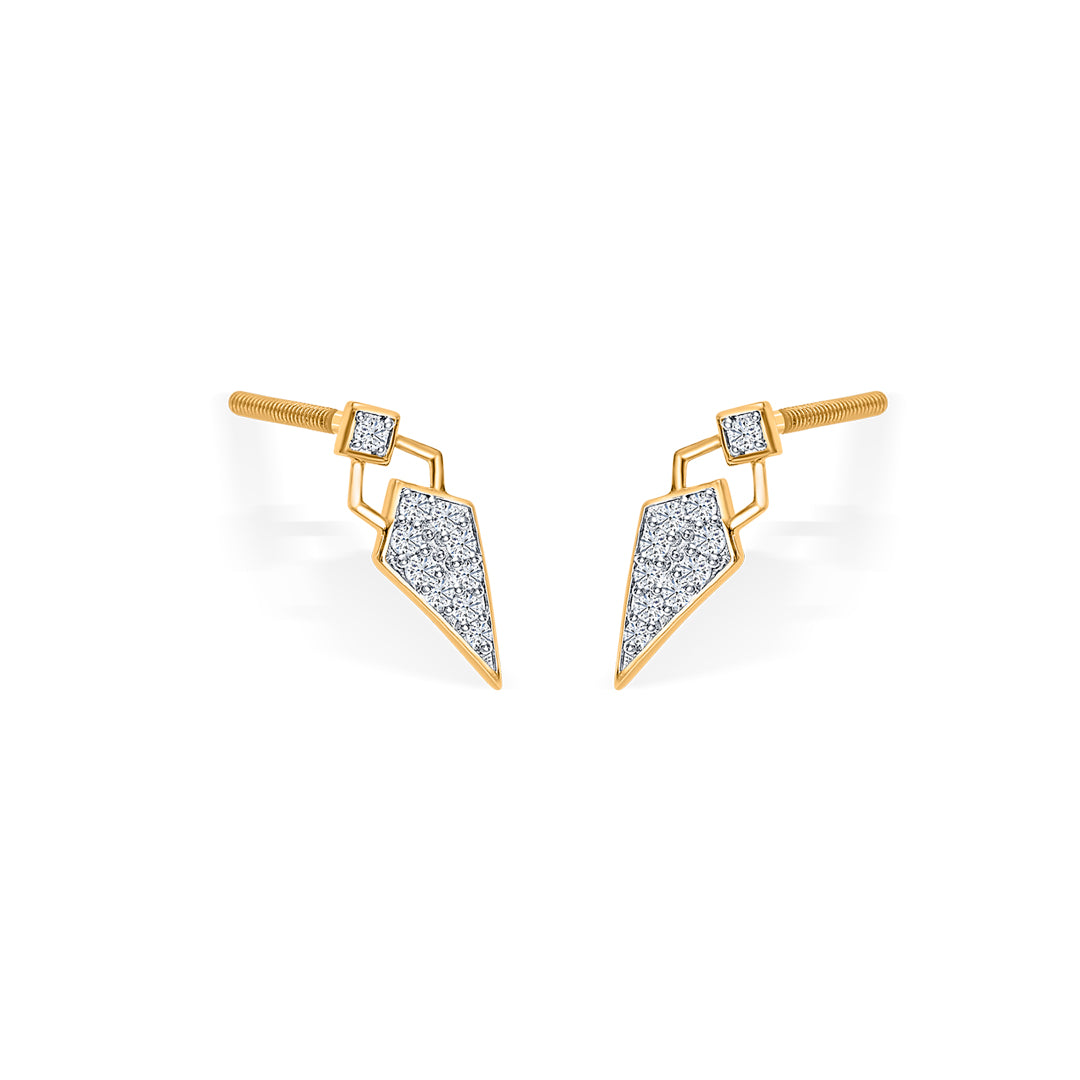 diamond dagger gold & diamond stud earring