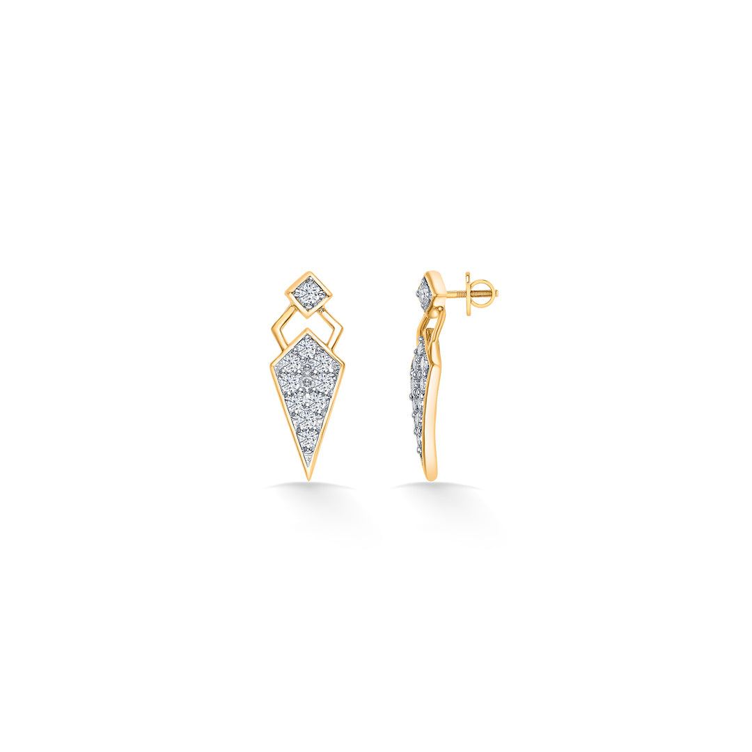 diamond dagger gold & diamond stud earring