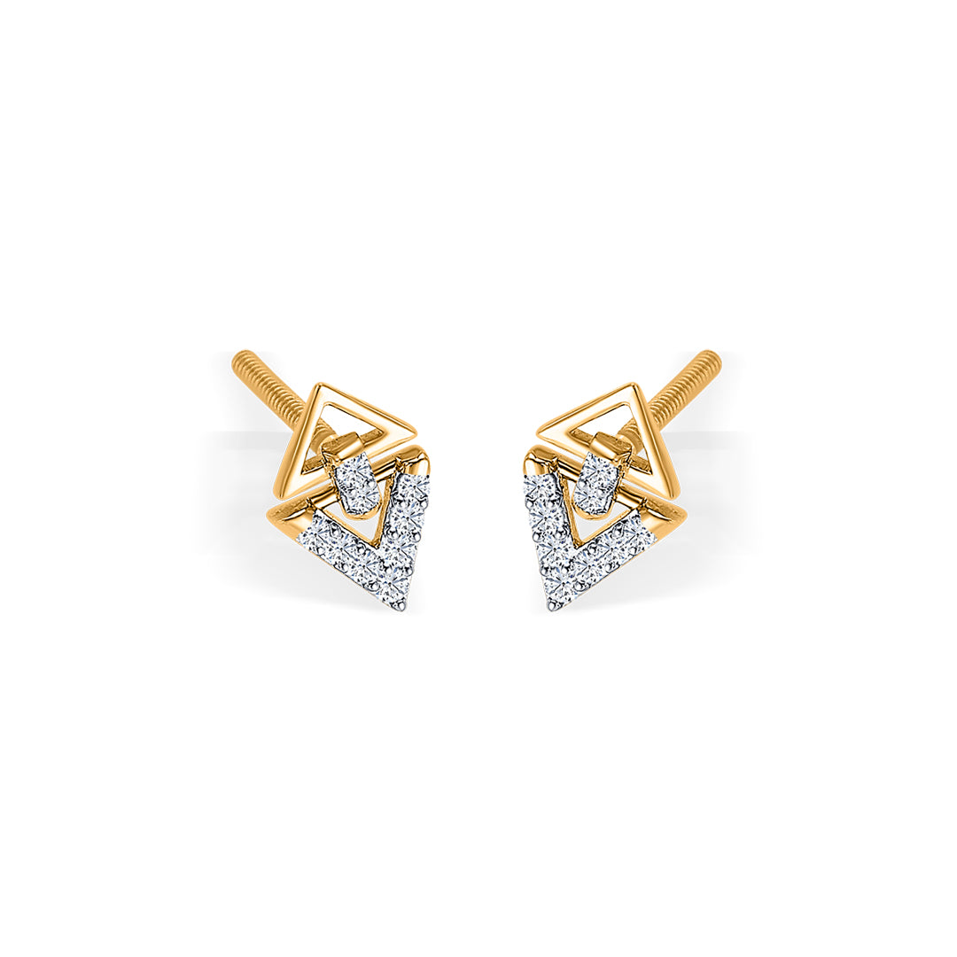 delta gleam gold & diamond stud earring
