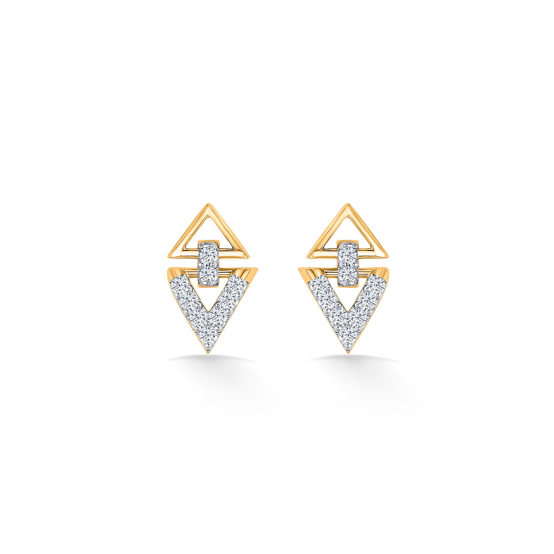 Delta Gleam Gold & Diamond Stud Earring
