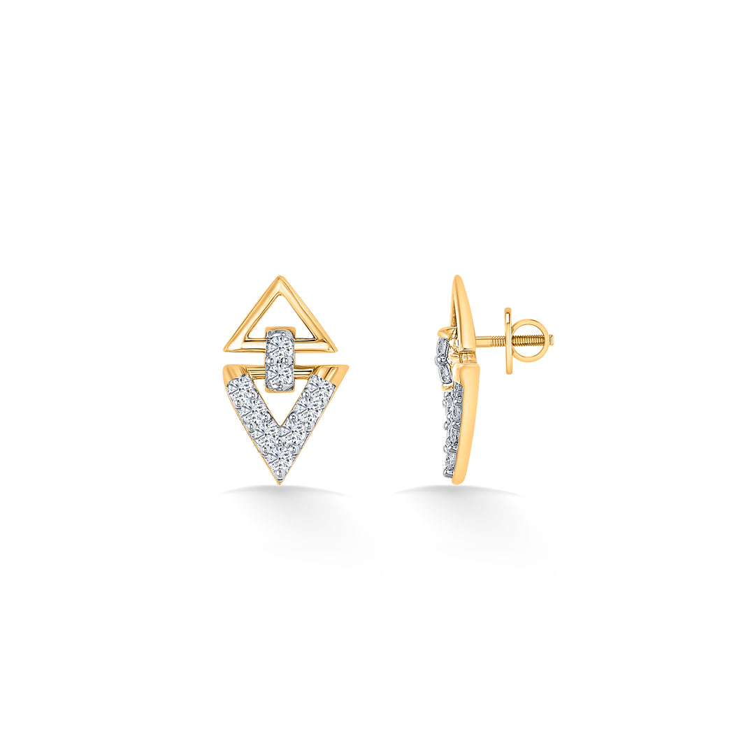 delta gleam gold & diamond stud earring