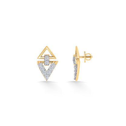 Delta Gleam Gold & Diamond Stud Earring