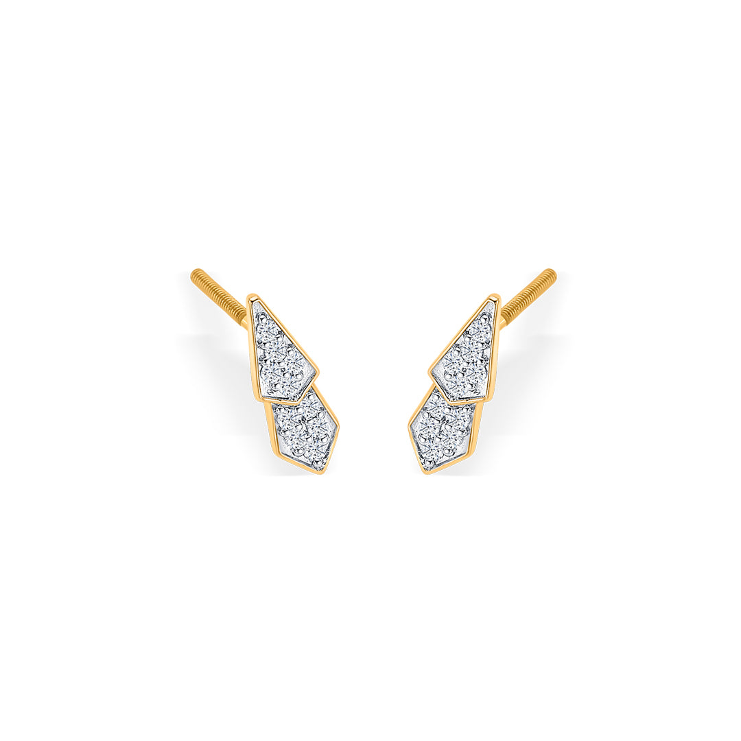 pointelle lux gold & diamond stud earring