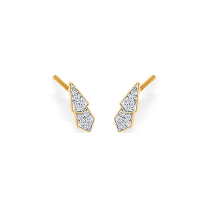 Pointelle Lux Gold & Diamond Stud Earring