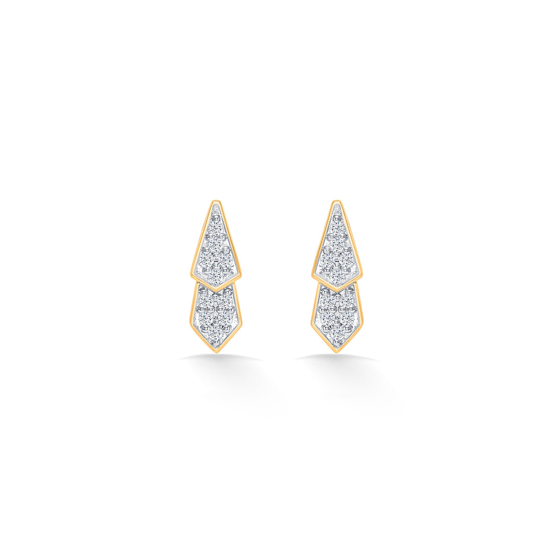 Pointelle Lux Gold & Diamond Stud Earring
