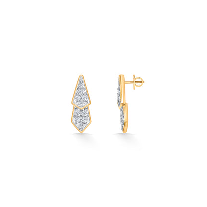 Pointelle Lux Gold & Diamond Stud Earring