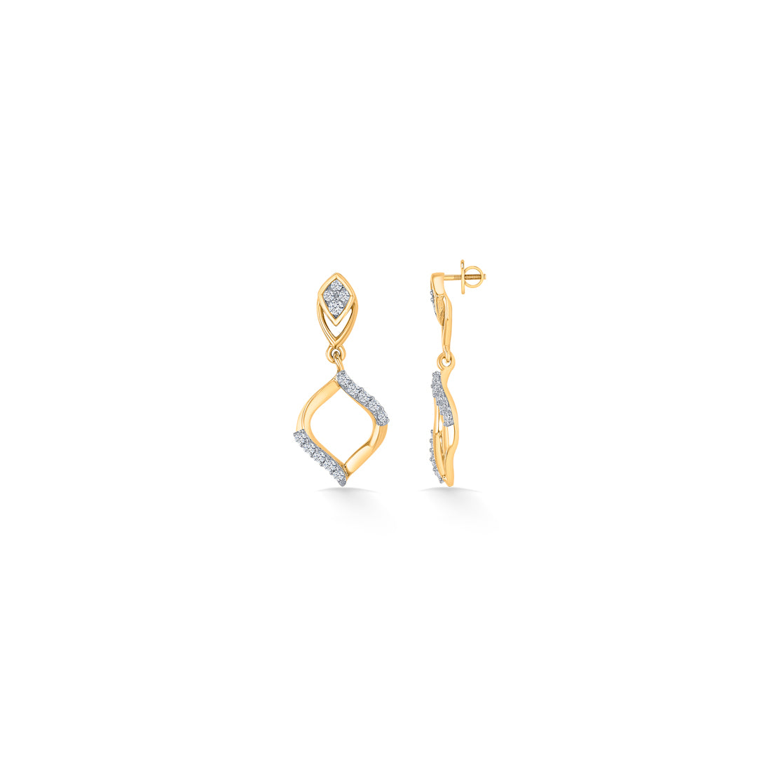 seraphic gold & diamond drops & dangler earring for women
