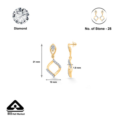 Seraphic Gold & Diamond Drops & Dangler Earring For Women