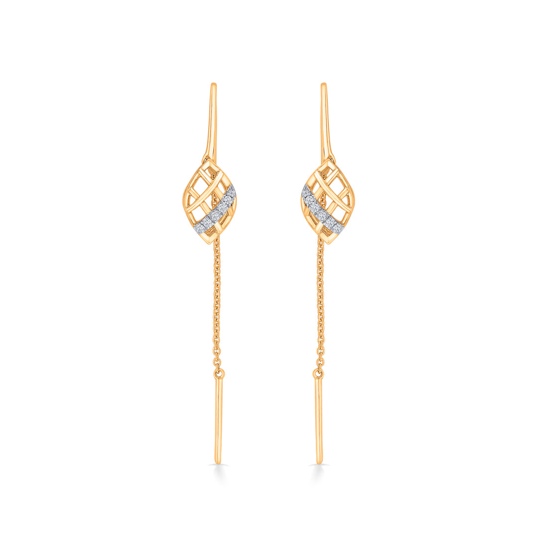 tropical touch gold & diamond earring for women