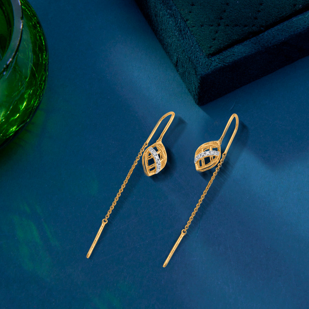 tropical touch gold & diamond earring for women