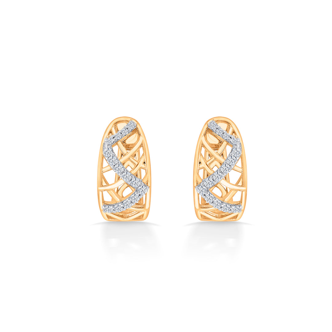 Eternal Swirls Gold & Diamond Earring for Women