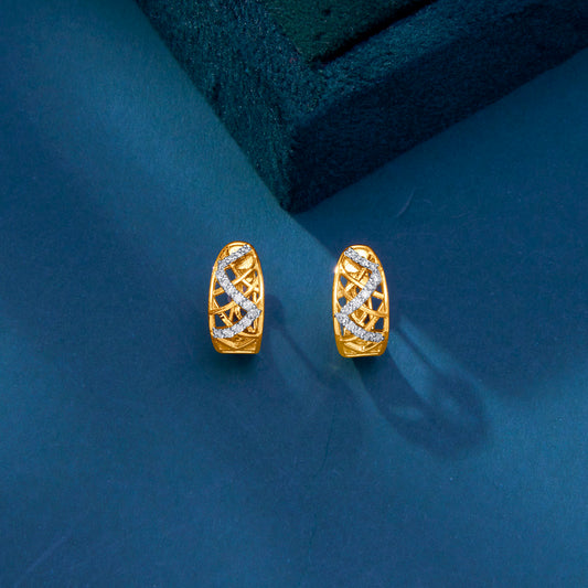 Eternal Swirls Gold & Diamond Earring for Women