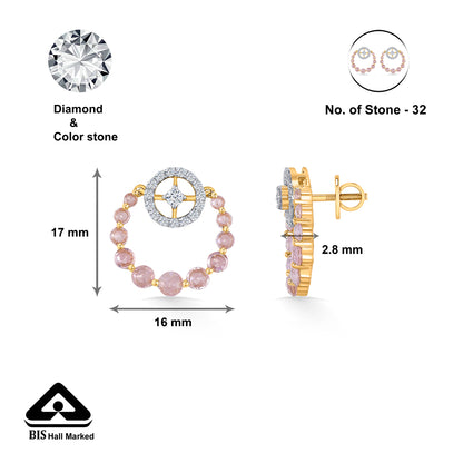 Halo Rosette Gold & Diamond Stud Earring