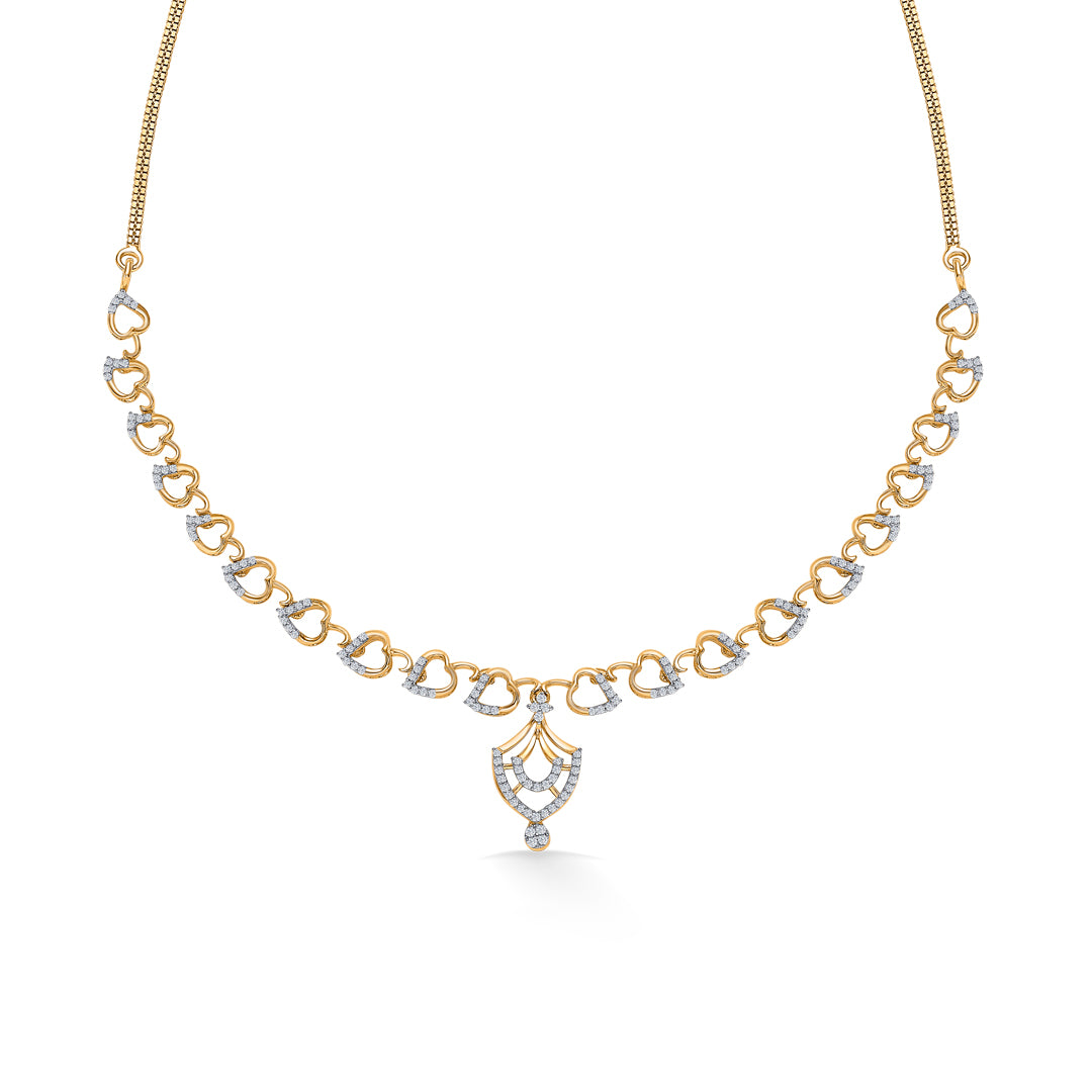 circle muse gold & diamond short necklace