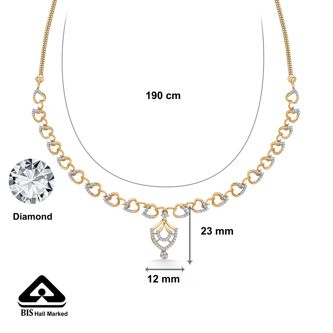 circle muse gold & diamond short necklace