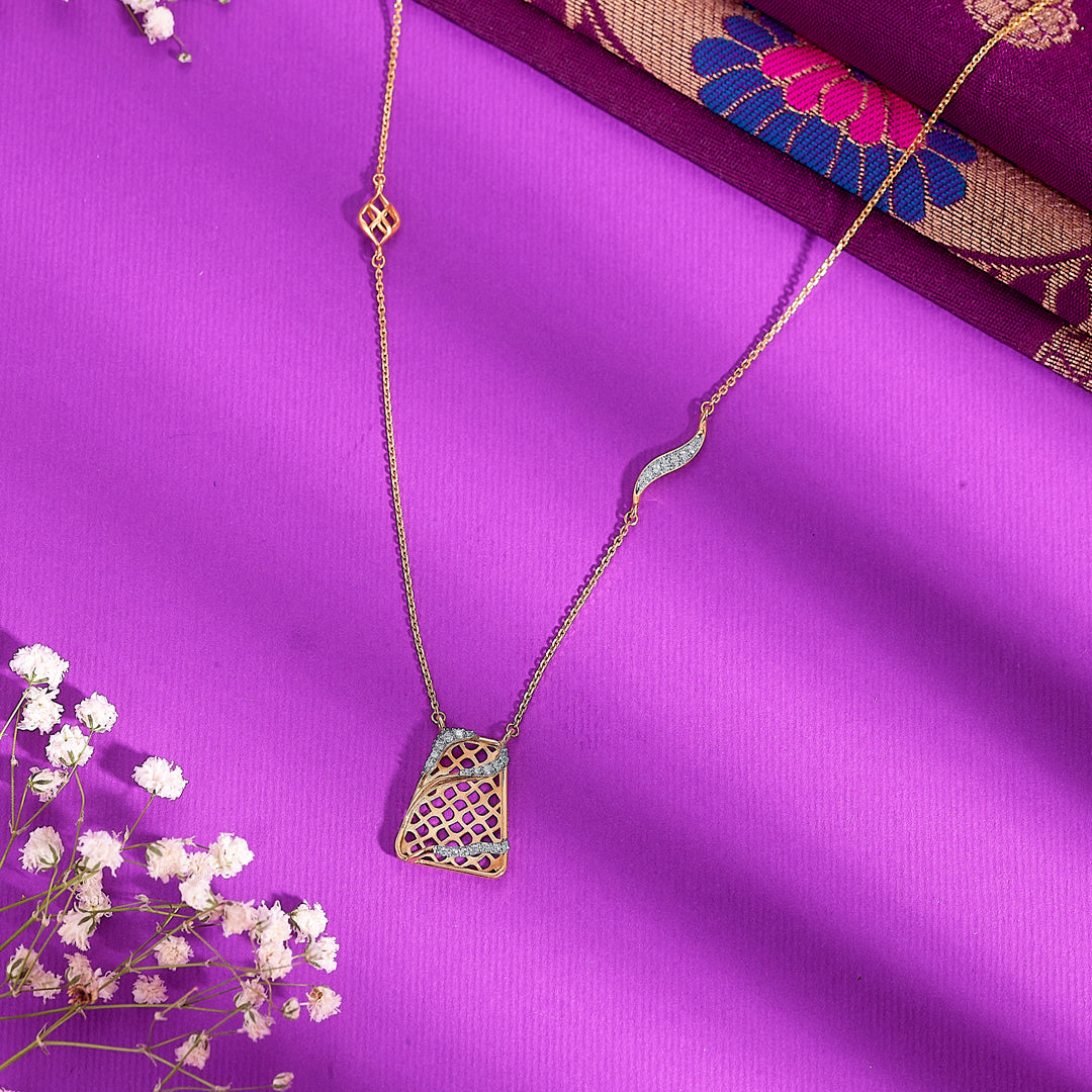 Charm Gold & Diamond Modern Necklace For Women