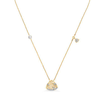 Crescenza Charm Gold & Diamond Modern Necklace