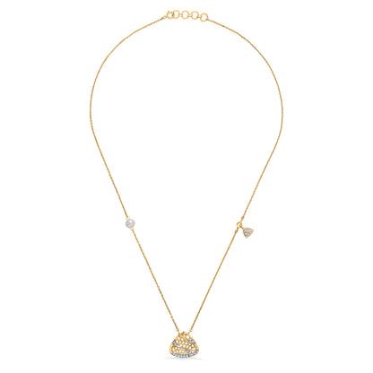 Crescenza Charm Gold & Diamond Modern Necklace