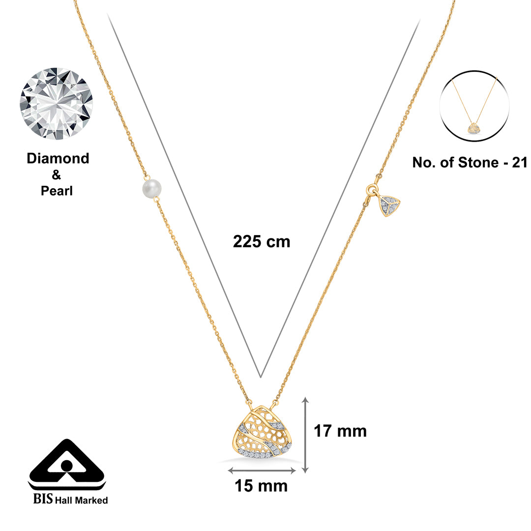 crescenza charm gold & diamond modern necklace